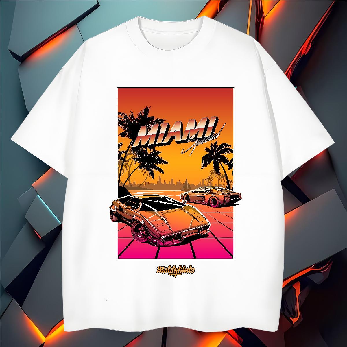 Cool Design T-Shirts 100% Cotton 230g beach Daily Wear Cartoon Print Breathable Men Tshirts New Arrival Tees