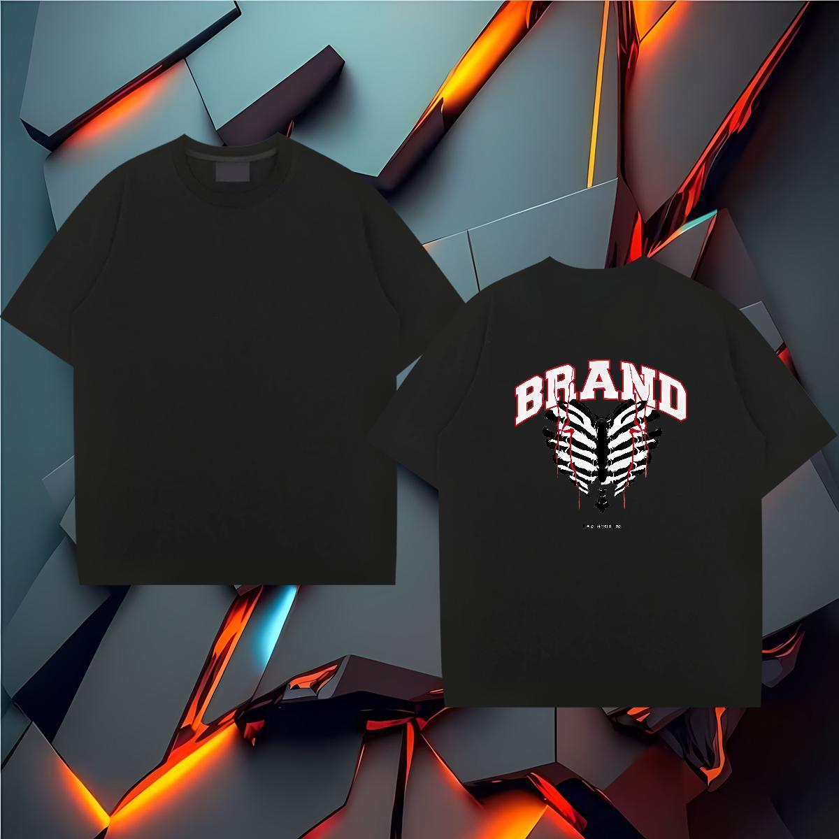 Comfortable Men T Shirts 230g Pure Cotton letter Casual Daily Wear Anime Print Crew Neck Breathable Men Tshirts Fashion Design Tee Shirt