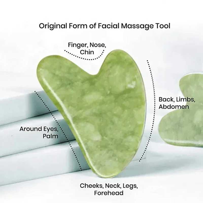 Massage Tool Facial Beauty Device Body Massage Device Facial Roller Exquisite Skincare Scraping Sheet Combination Set Green CL240824