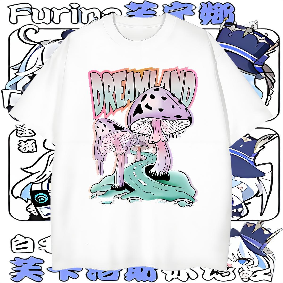 Fashion Design Men Tees mushroom Home Outdoor 230g Pure Cotton Tees Shirts Breathable Short Sleeve Cool Design Man T Shirts Customized Print