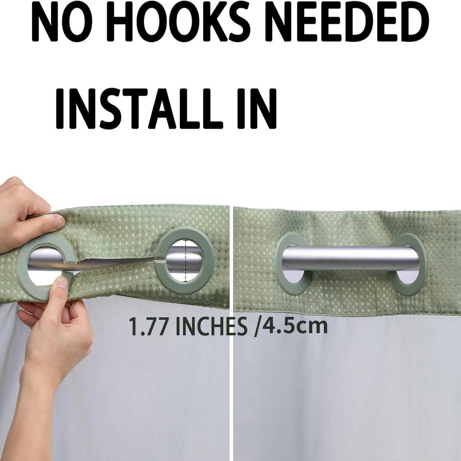 1PC Waffle Hookless Shower Curtain Double Waterproof Snap Lined Removable Interior Bathroom Divider Home Dcor M240824