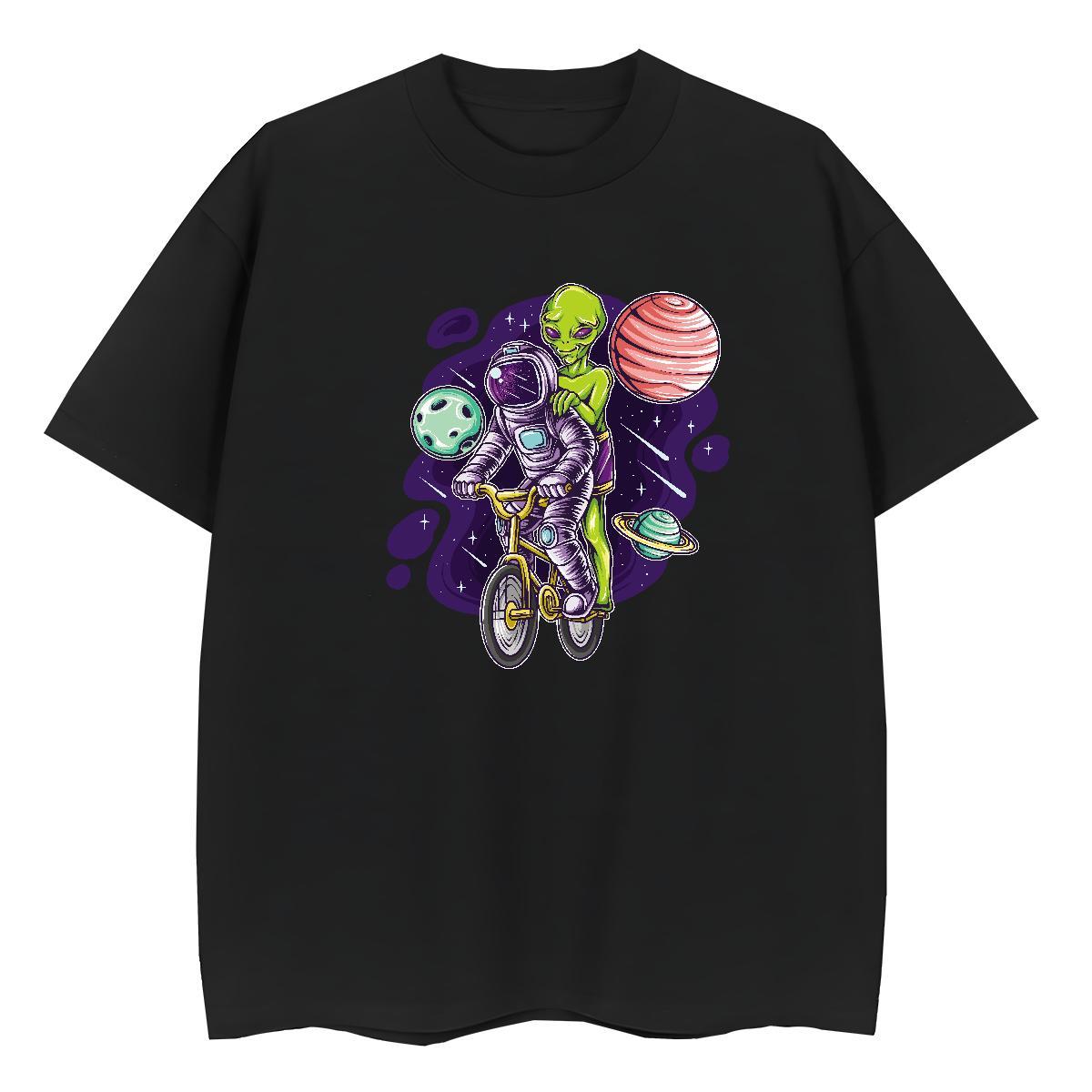 Nice Woman Tshirt 100% Cotton 230g cosmonaut Sports Street Wear T-Shirts for Women Crew Neck Breathable Custom Printing Clothes