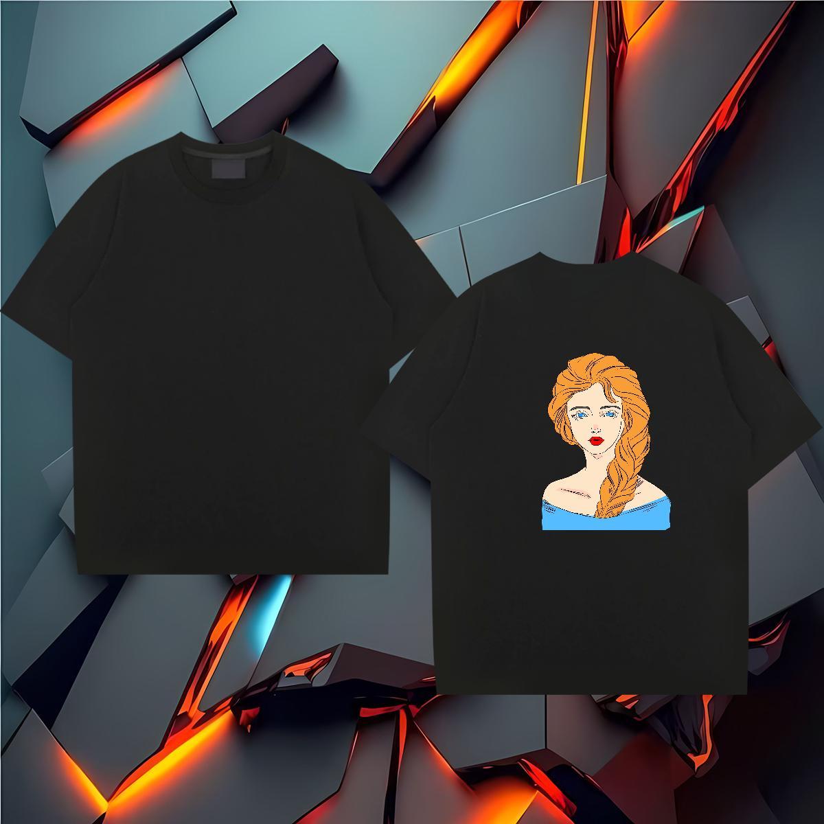 Brand T Shirts Men 230g Pure Cotton portrait Sports Casual Oversized O-Neck Short Sleeve Men Tees Fashion Casual Clothings