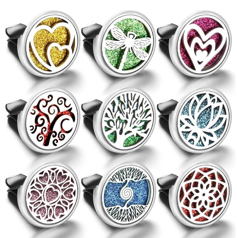 30Mm Perfume Home Essential Oil Diffuser For Locket Stainless Steel Car Air Freshener Conditioning Vent Clip