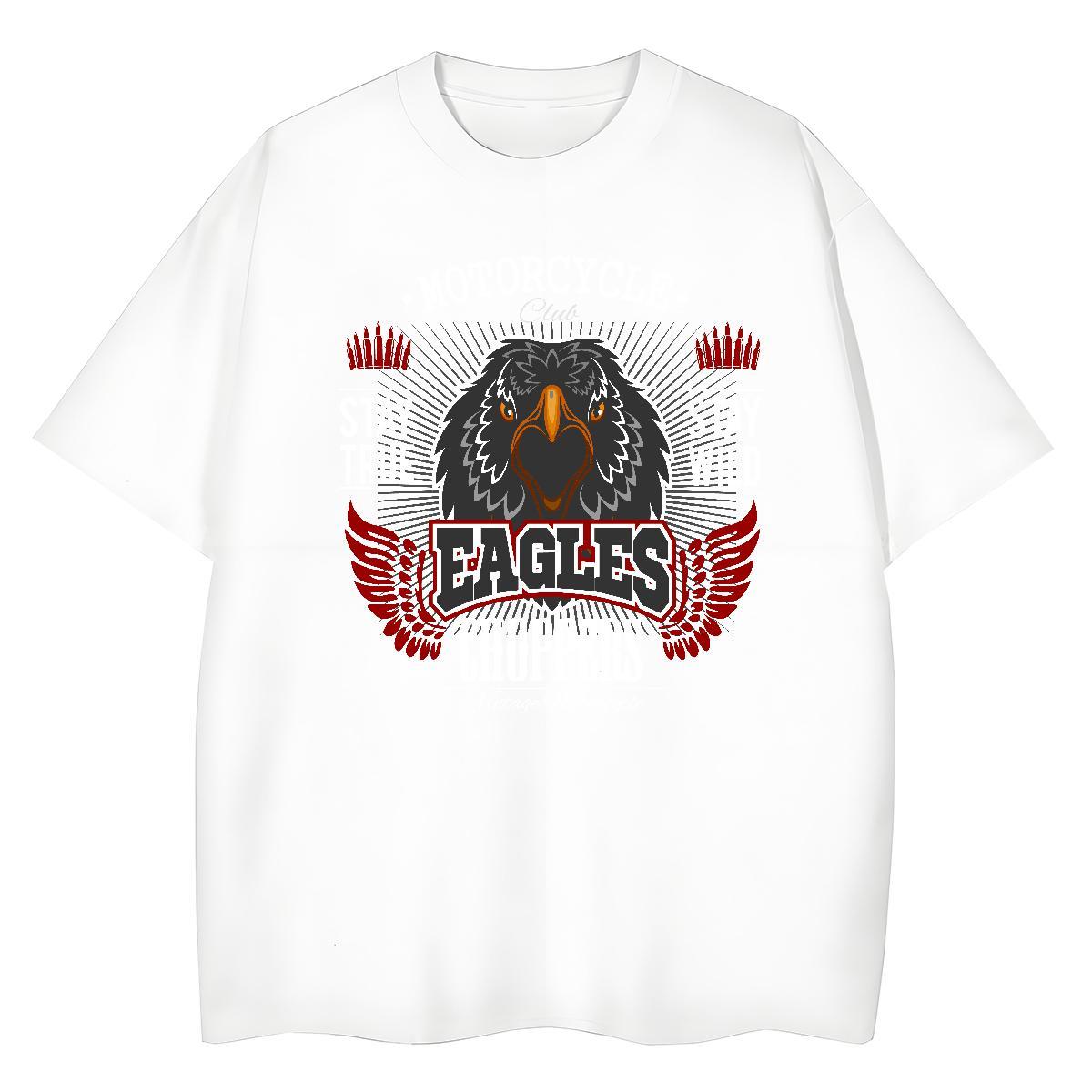 Designer Tshirts eagle Anime Printing Street 230g Pure Cotton Tees Breathable Short Sleeve Cool Design Mens T Shirts DIY Logo Oversized