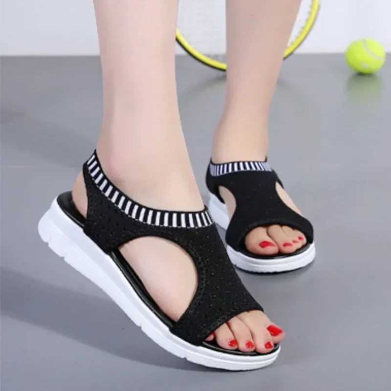 New Arrival Womens sandals breathable and comfortable shopping womens walking shoes wedge high heels summer platform sandals Mujer Plus size 42 T25031