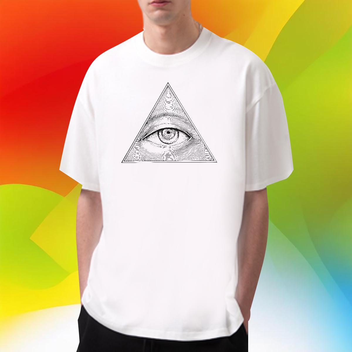 Cool Design T-Shirts for Men 230g 100% Cotton eye of the devil Casual Daily Wear Custom Print Plus Size Short Sleeve O-Neck Couples T Shirts Fashion C