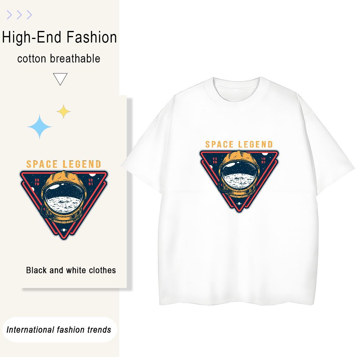Free Shipping Unisex Tshirts 230g 100% Cotton outer space Hip Hop Street Woman T Shirts Crew Neck Custom Printing Top Tees