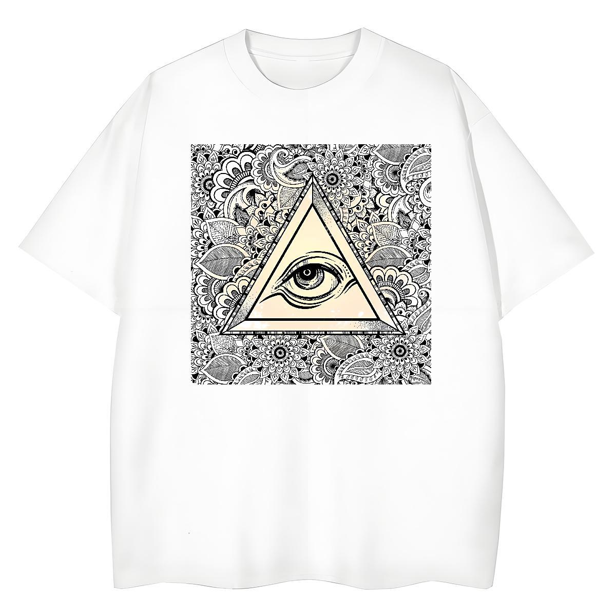 Designer T Shirt For Man 100% Cotton 230g eye of the devil Sport Cartoon Print Breathable Crew Neck Men Tshirts 2024 Summer Tops