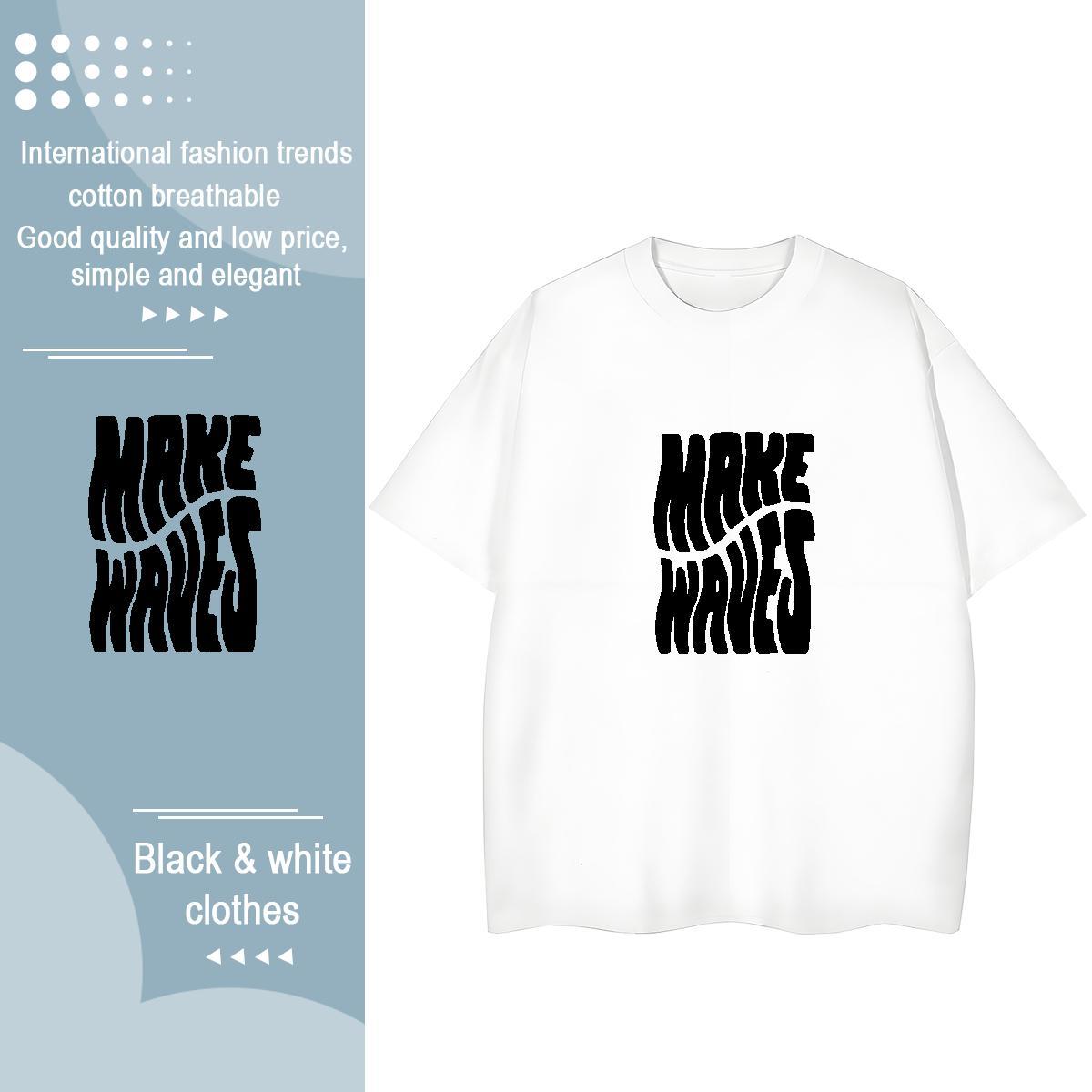 High quality Tshirt for Man Woman 100% Cotton 230g painting Home Outdoor T shirt Crew Neck Cartoon Print Tshirts