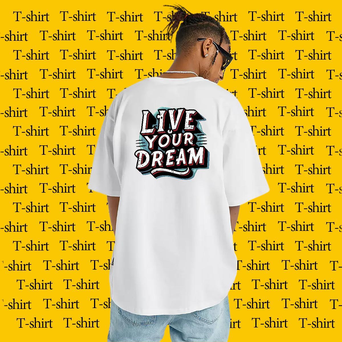 TOP Quality T shirt 230g 100% Cotton letter Street Casual White Plus Size Breathable Men Tees Casual New Tees Shirts