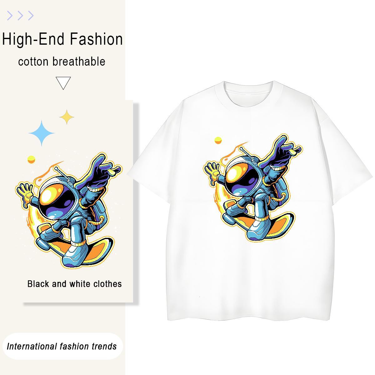 Designer Nice Womens Tshirts 230g Pure Cotton universe Sports Street Wear T Shirt For Woman Comfortable Black White Tops