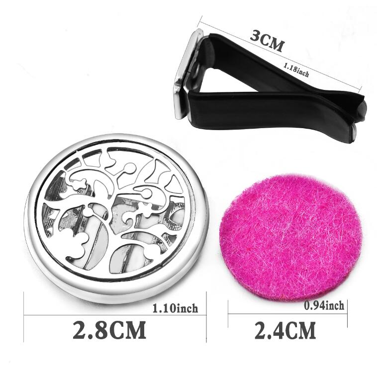 30Mm Perfume Home Essential Oil Diffuser For Locket Stainless Steel Car Air Freshener Conditioning Vent Clip