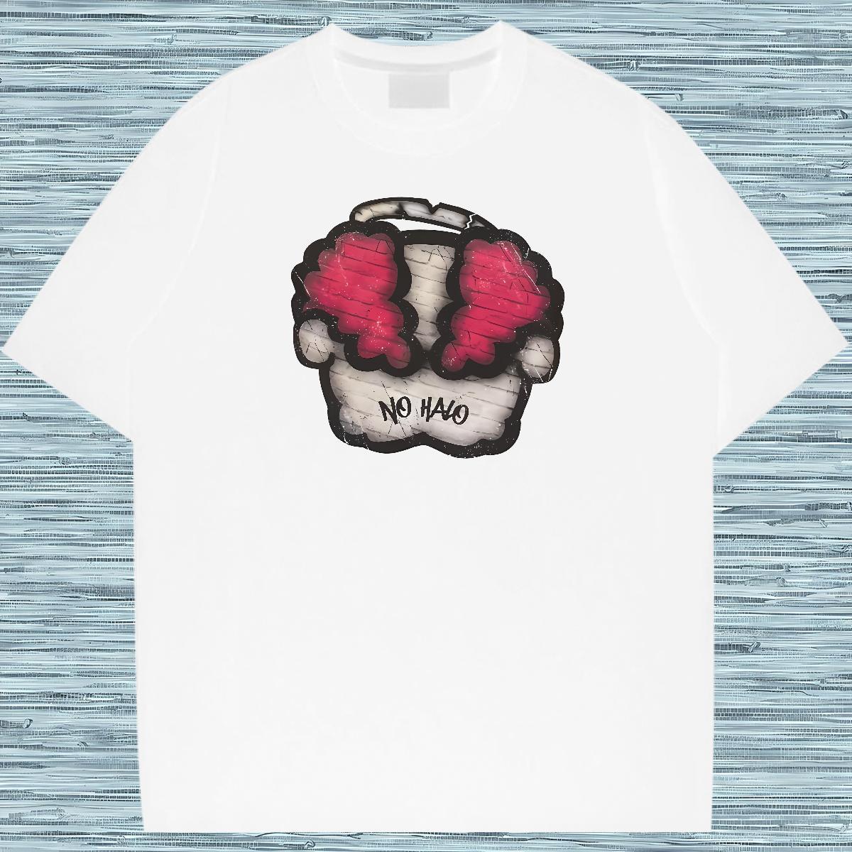 Free Shipping T-Shirts 100% Cotton 230g skull Street wear Hip Hop Cartoon Printing L-4XL O-Neck Short Sleeve Men Tops Tees Brand Wear
