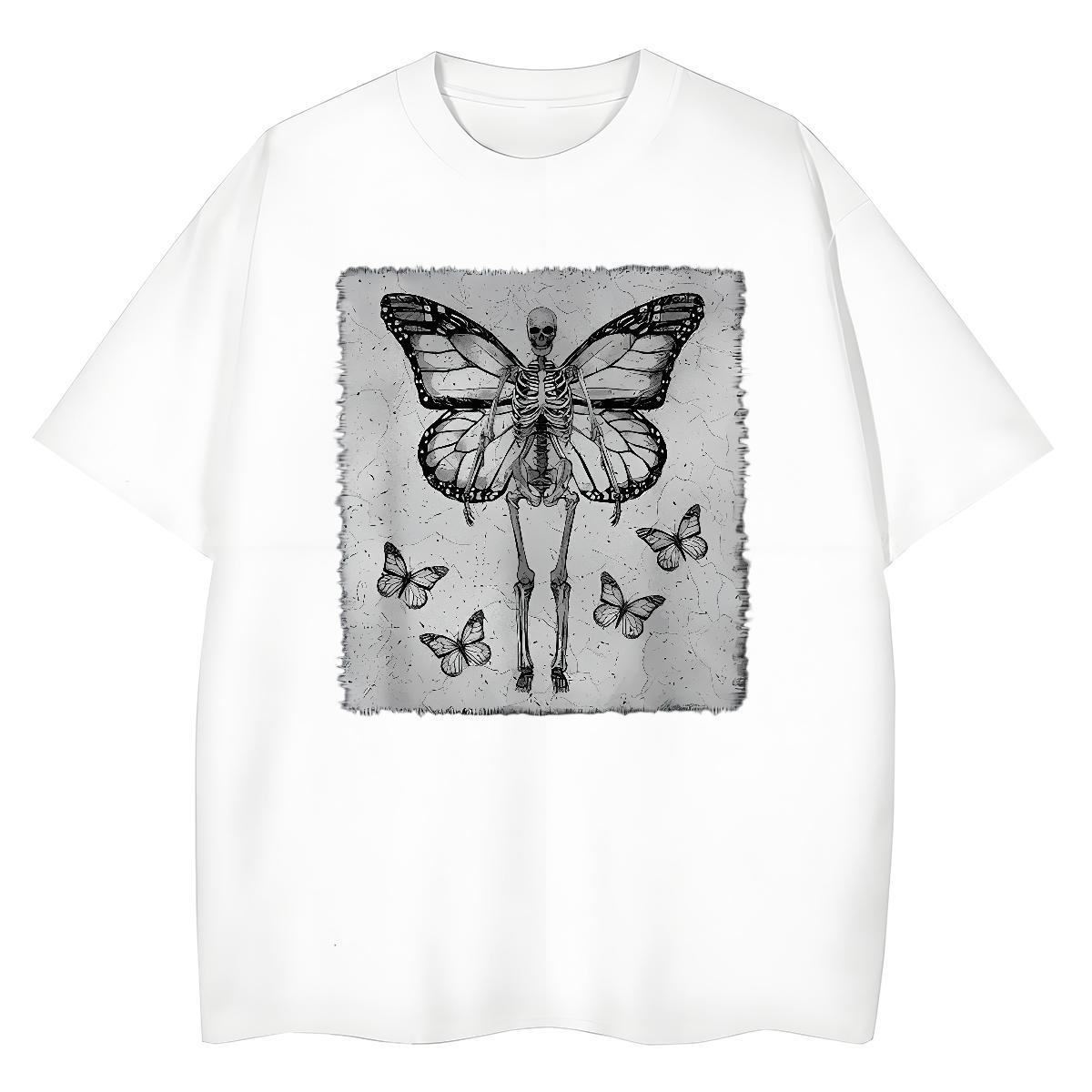 Cool Design T Shirt For Man 230g Pure Cotton skull Sport Customized Print O-Neck Short Sleeve Tshirts Fashion Tee Shirt
