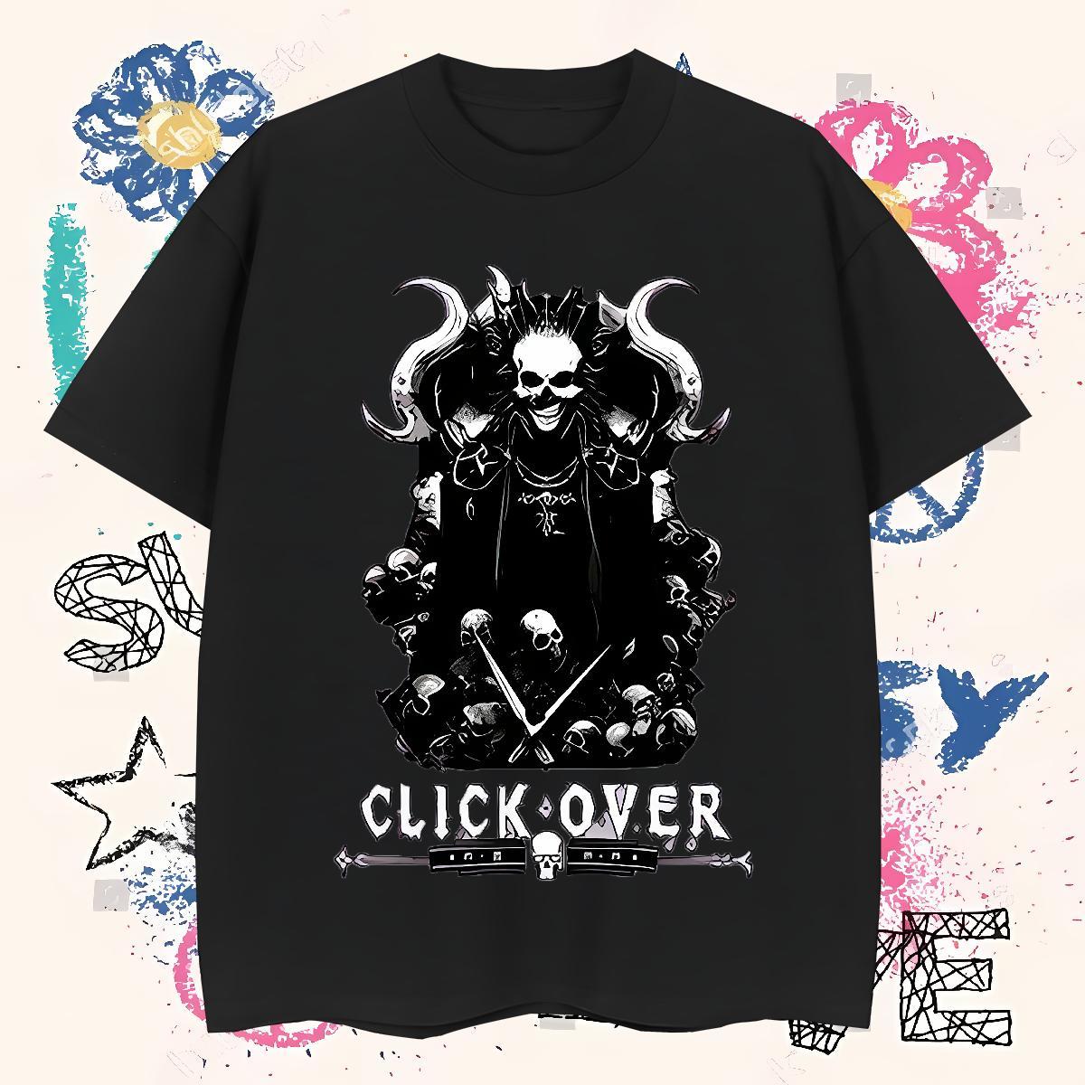 Loose T shirt 230g Pure Cotton skull High Street Hip Hop White Plus Size Round Neck Short Sleeve Men Tees Stylist Tshirts