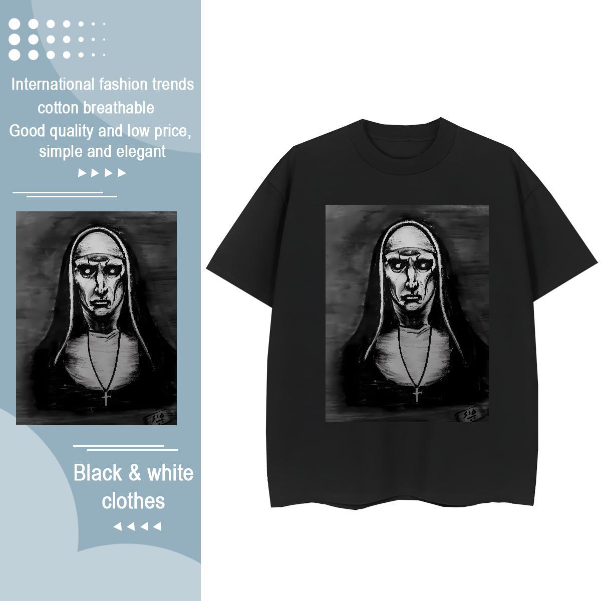 Loose fit Women Tshirts 230g 100% Cotton nun Sport T Shirt For Woman Crew Neck Breathable Customized Print Tee Shirt
