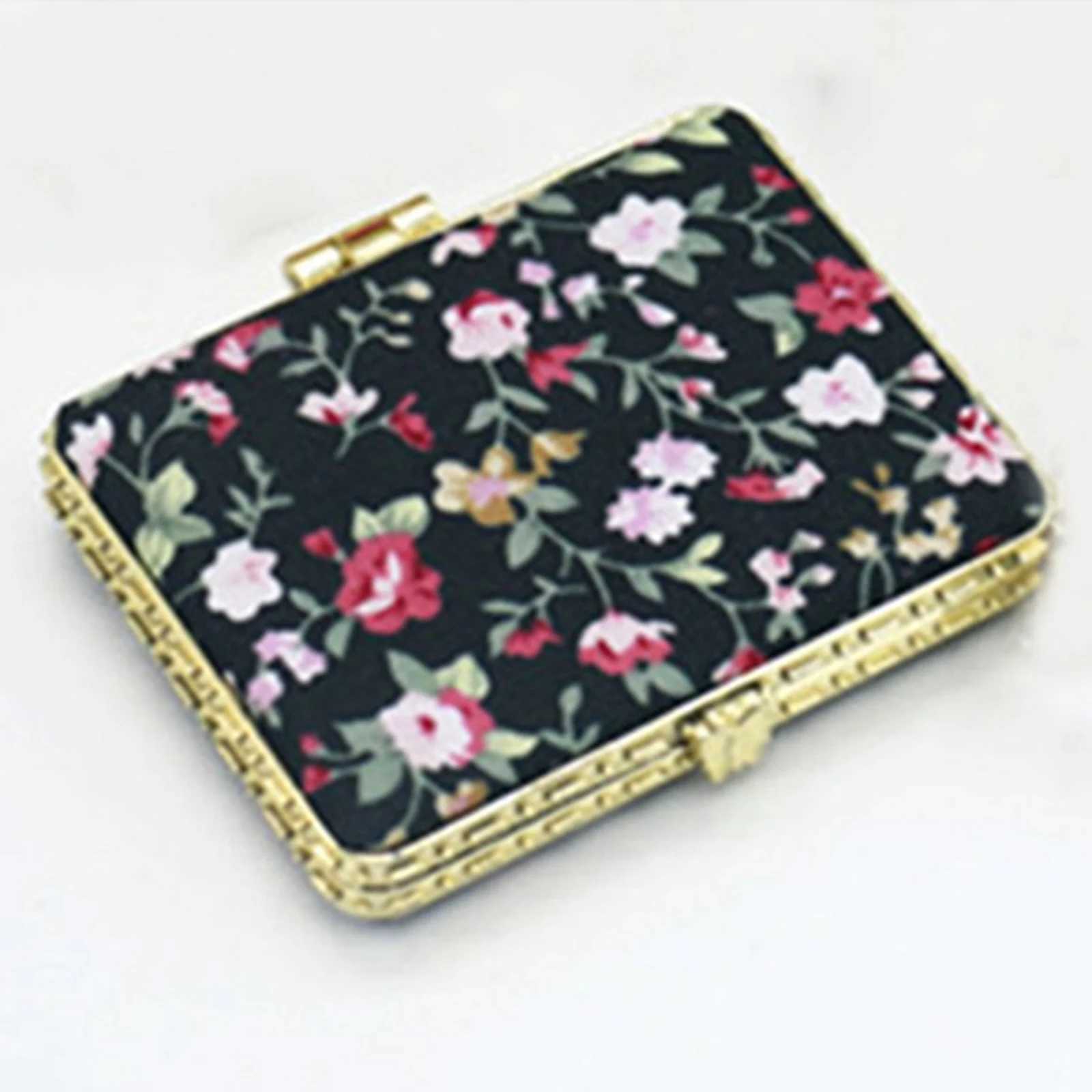 Vintage Foldable Makeup Mirror Mini Heart Round Makeup Vanity Mirror Portable Hand Mirrors Compact Mirror Pocket Cosmetic MirrorXJ241213