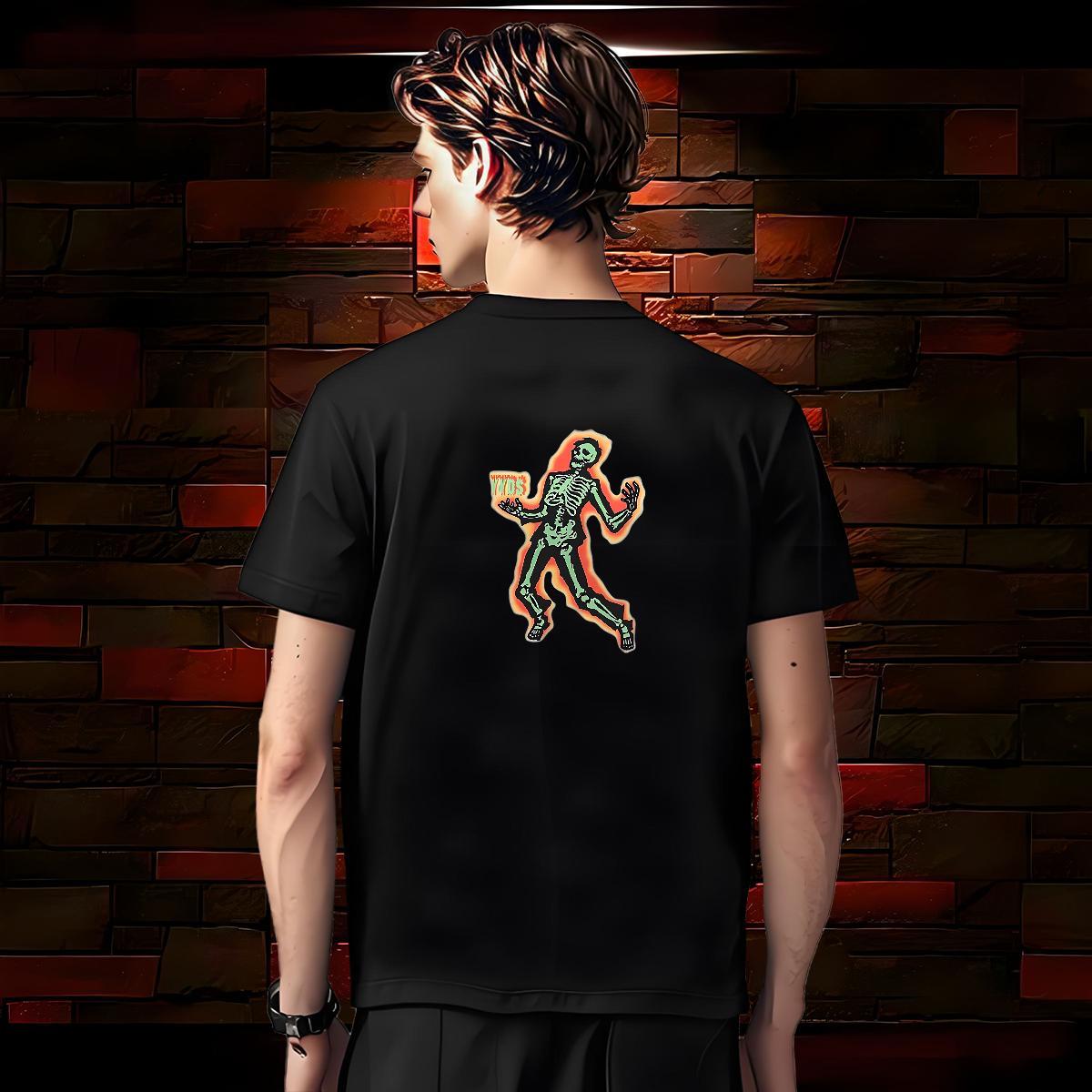 High Quality T Shirts Men 100% Cotton 230g skull Summer Casual Anime Breathable Short Sleeve Couples T Shirts New Arrival Polos