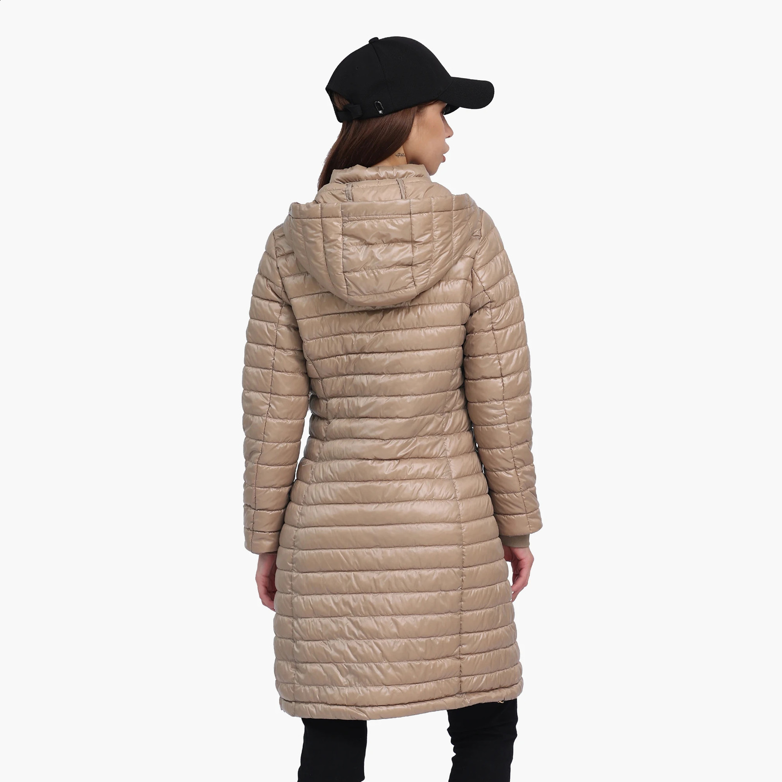 SANTELON Womens Long Temperature Ultra Lightweight Portable Inflatable Jacket for Winter Outdoor Park with Adjustable Cover 240823
