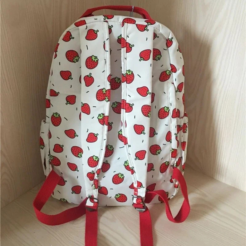 Kawaii Cute Backpacks for hot Girls: Strawberry Print Haruku School Bag