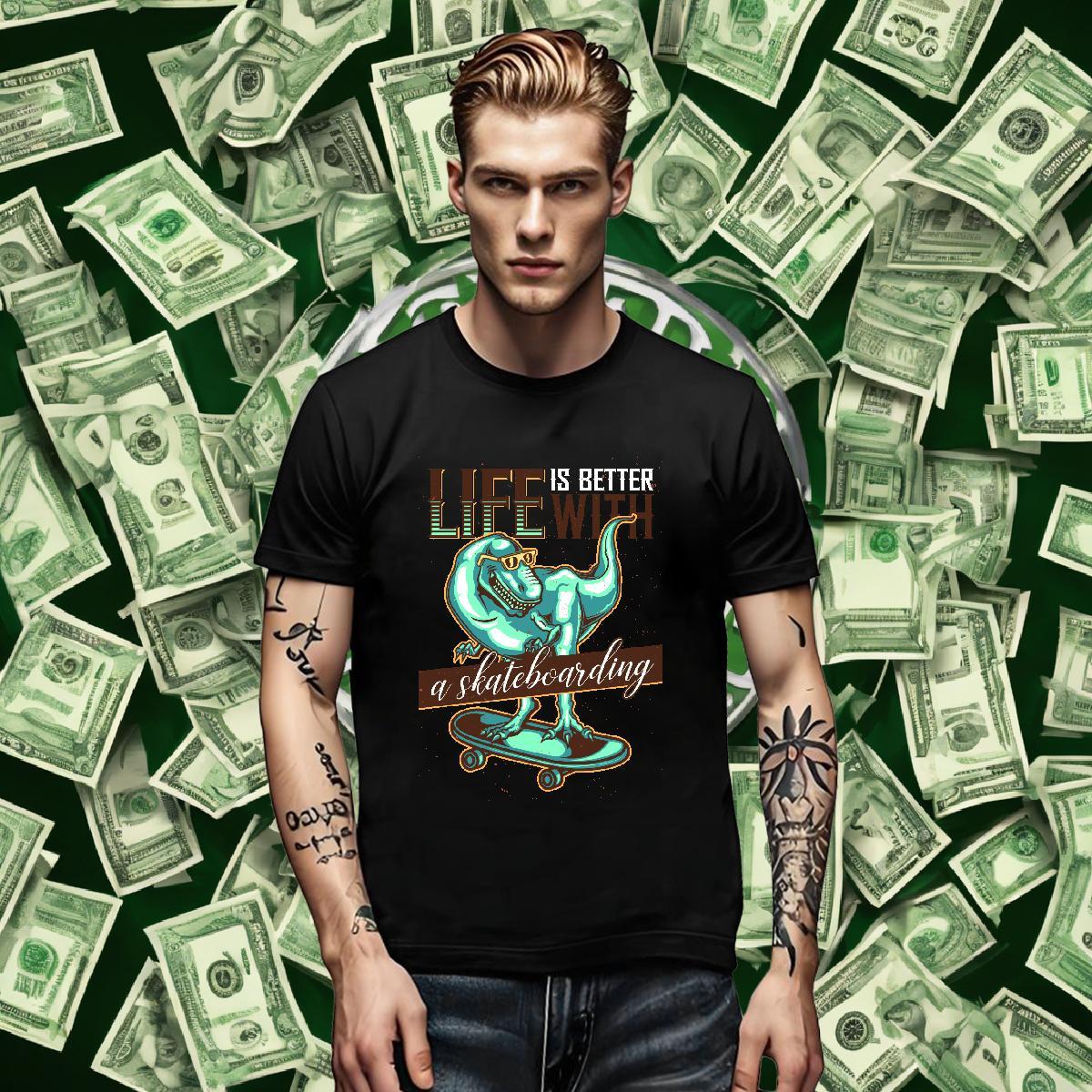 DIY Customized Men Tops Tees dinosaur Outdoor 100% Cotton 230g Tops Shirt Breathable Soft Loose Fit T shirt Customized Print
