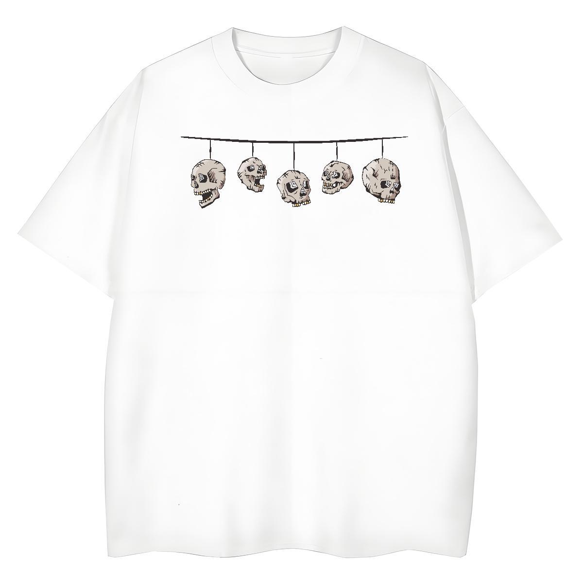 Classic Casual Tshirts Bunting Hip Hop Street 100% Cotton 230g Polos Crew Neck Loose Fit T-Shirts for Men Anime Print