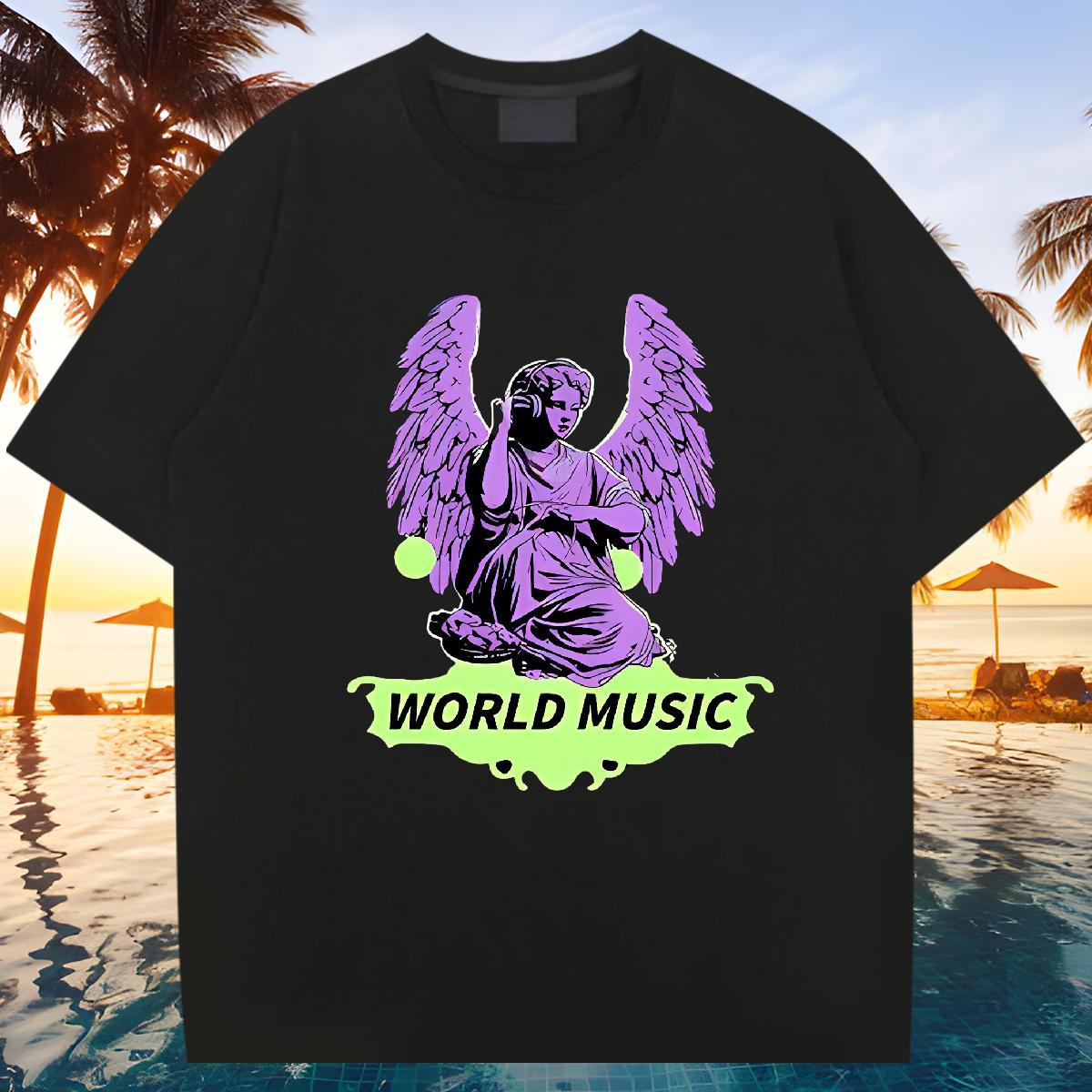 Loose Man T Shirts 230g Cotton character Street Casual Graphic Breathable Crew Neck Tshirt for Man Woman Fashion Casual Tee Shirt