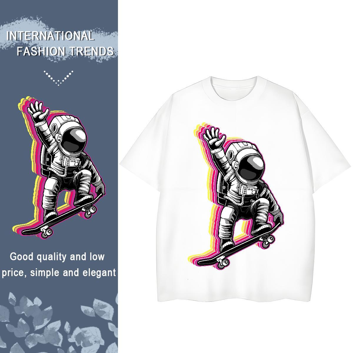Soft Lady T shirt 100% Cotton 230g skateboard Sports Street Wear T Shirts Women O Neck Short Sleeves Cartoon Printing L-4XL Tshirts