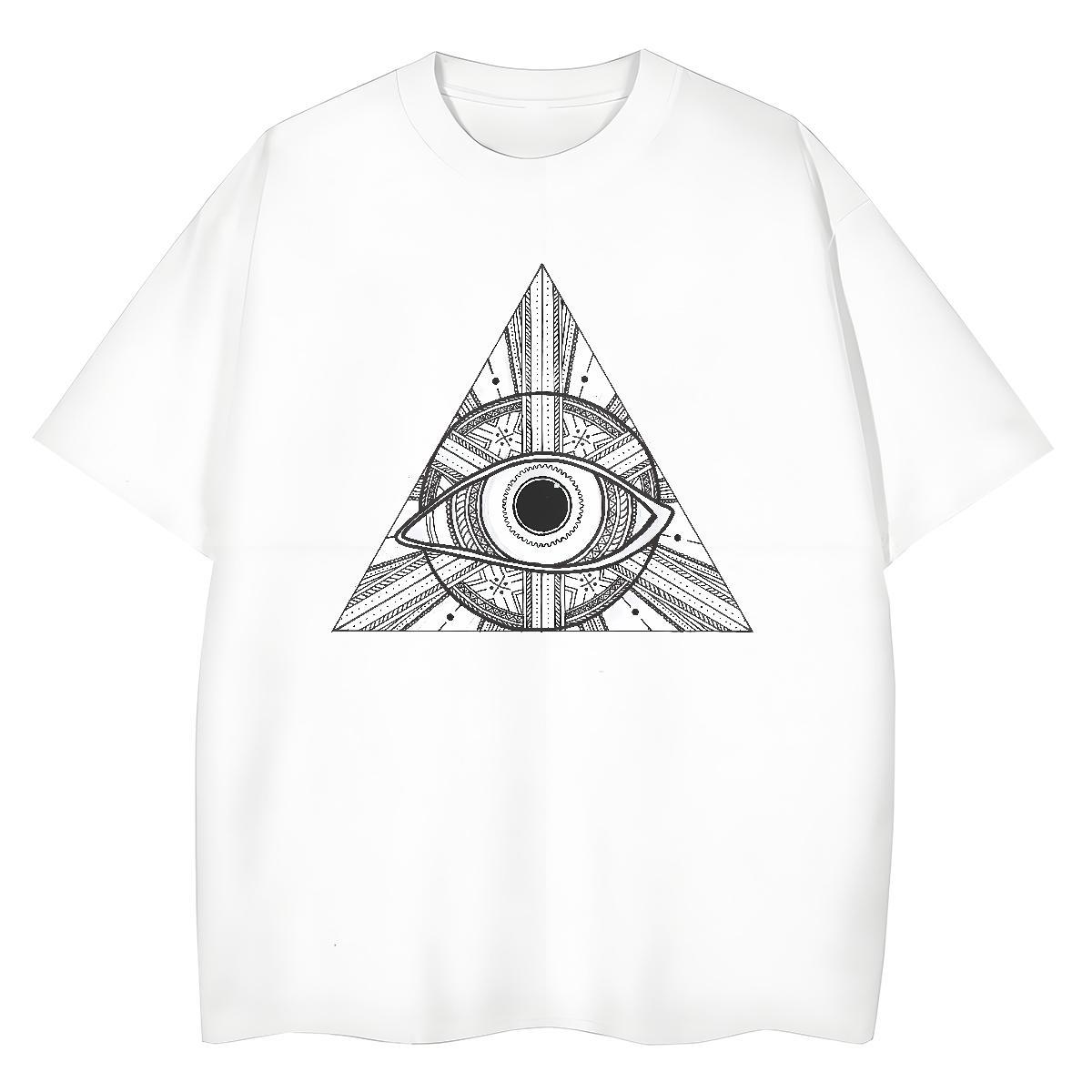 Unisex T-Shirts 100% Cotton 230g eye of the devil Street Wear Anime Print Crew Neck Couples T Shirts Custom Tops Shirt