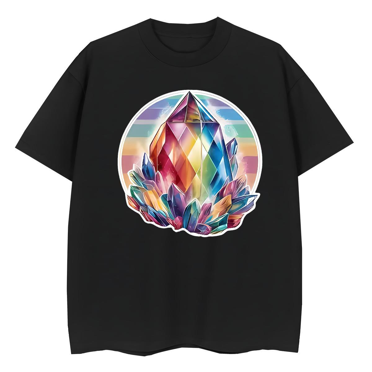 Female Couples T Shirts 230g 100% Cotton icon Daily Outfit T-Shirts for Women Breathable Soft Cartoon Floral Printing Top Shirts