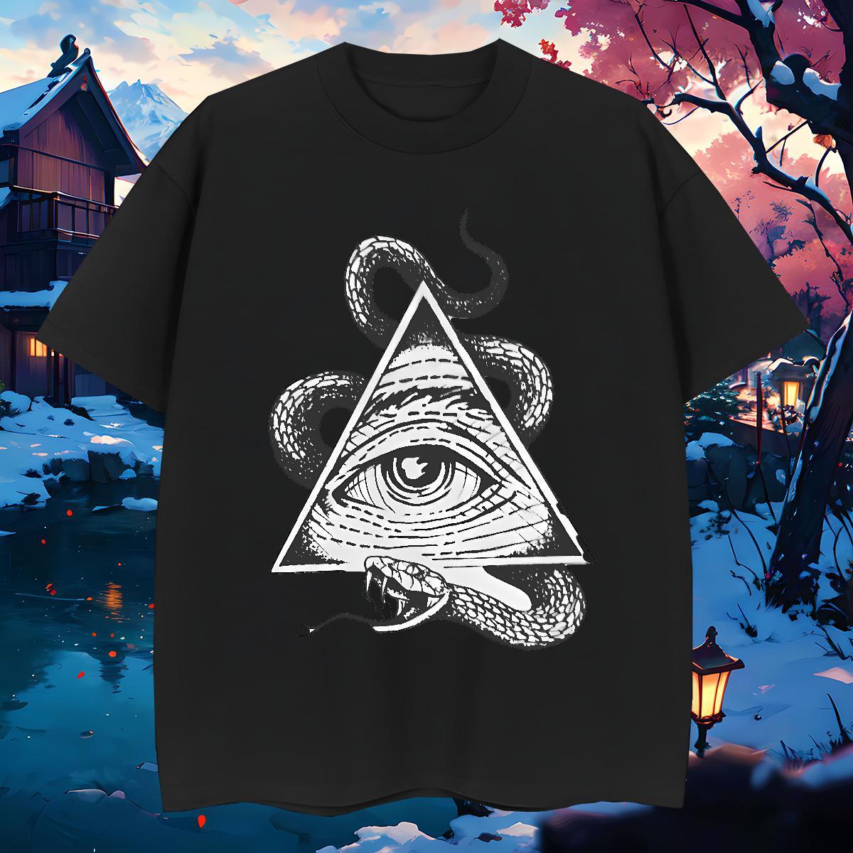 Loose T-Shirts 230g Pure Cotton eye of the devil Sports Casual Custom Printing O-Neck Short Sleeve Tshirt for Man Woman Fashion Wear