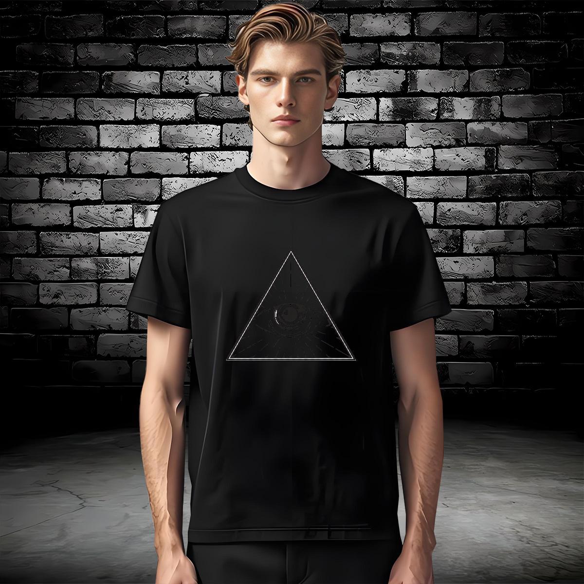 Loose Fit T-Shirts for Men 230g 100% Cotton eye of the devil Home Outdoor Custom Anime Breathable Short Sleeve Men Tops Tees 2024 New Tops Shirt
