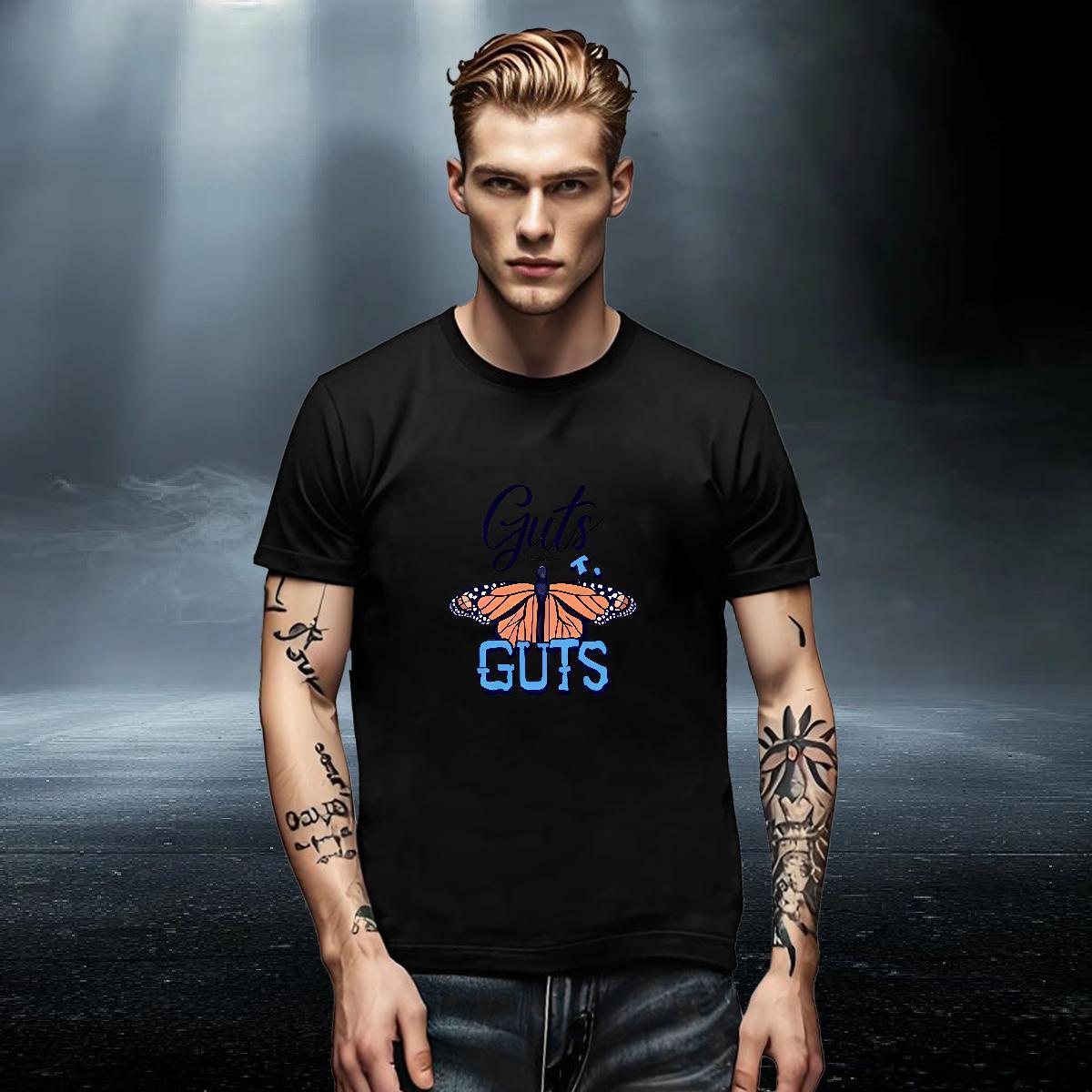 2024 DIY Men Tops Tees Butterfly Street wear Hip Hop 230g Cotton Clothes Crew Neck Breathable Comfortable Men T Shirts DIY Anime
