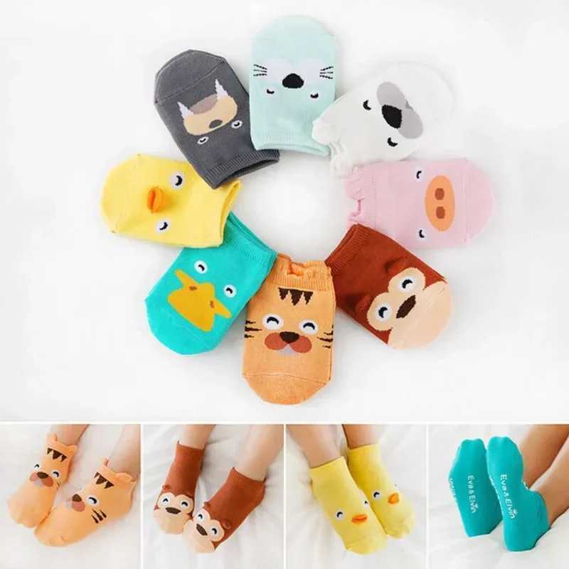 Kids Childrens Socks for Girls Boys Non-slip Print Cotton Toddler Baby Cartoon Ankle Socks Newborns Infant Short Socks Clothing CL240825