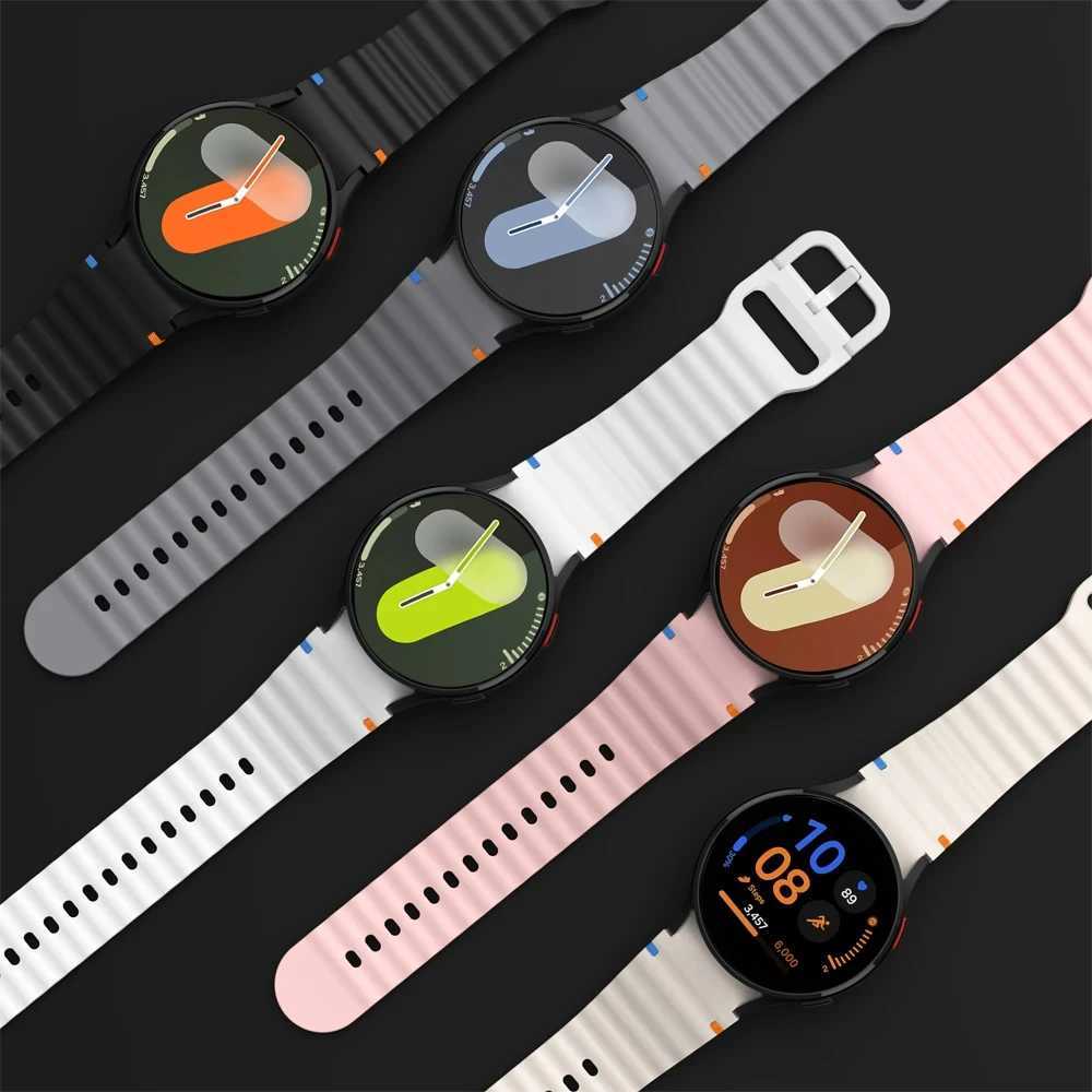 Samsung Galaxy Watch 7 6 5 4 44mm 40mm FE/Pro/Classic Silicone Sports Band Bracelet Correa Galaxy Watch 7 Strap W240824
