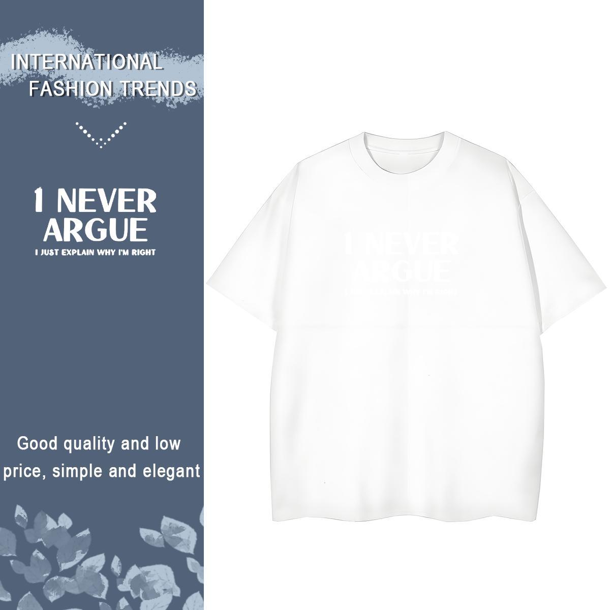 High quality Women Tshirts 230g 100% Cotton letter Home Outdoor T shirt Breathable Crew Neck DIY Printed Top Shirts