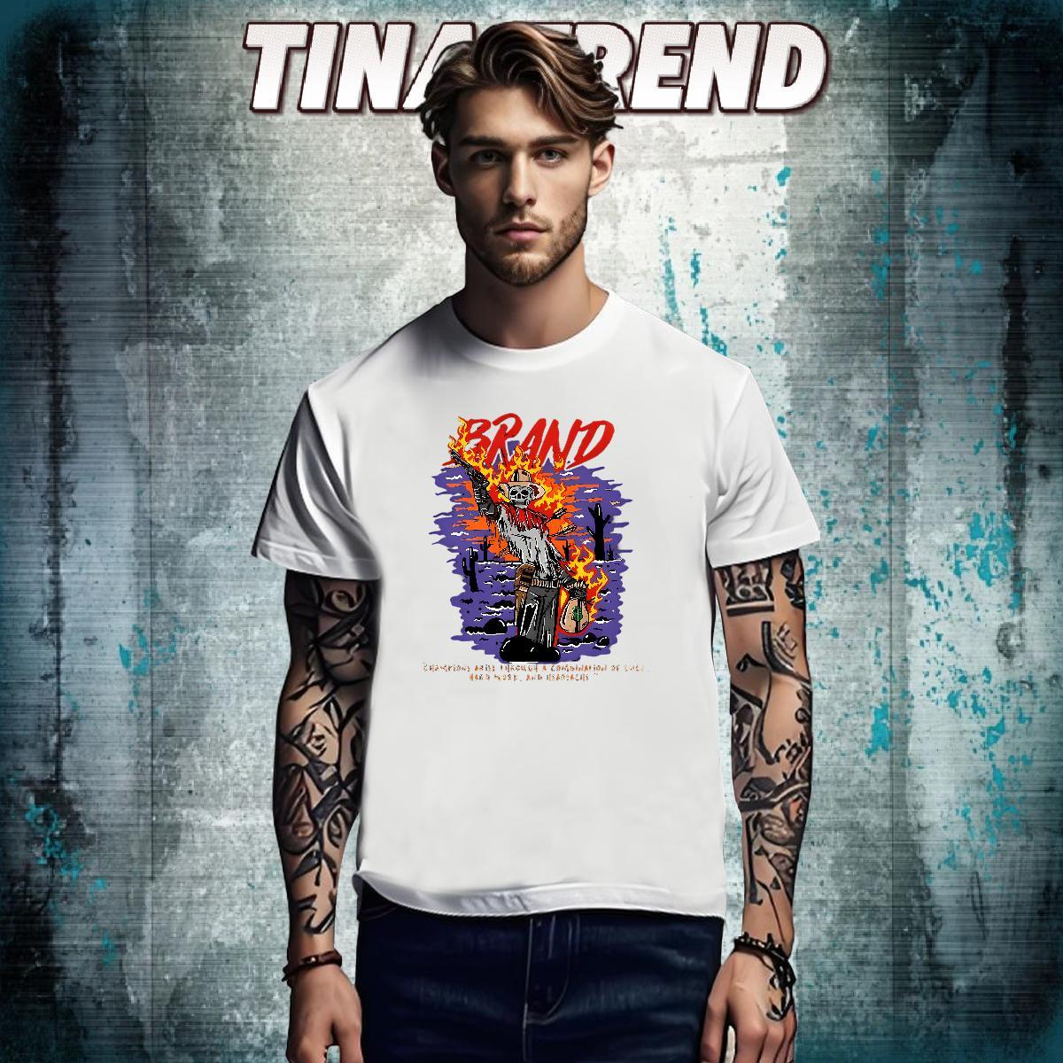 Soft T Shirts Men 100% Cotton 230g fire Casual Plus Size Custom Breathable Crew Neck Tshirts Wholesale Tops Shirt