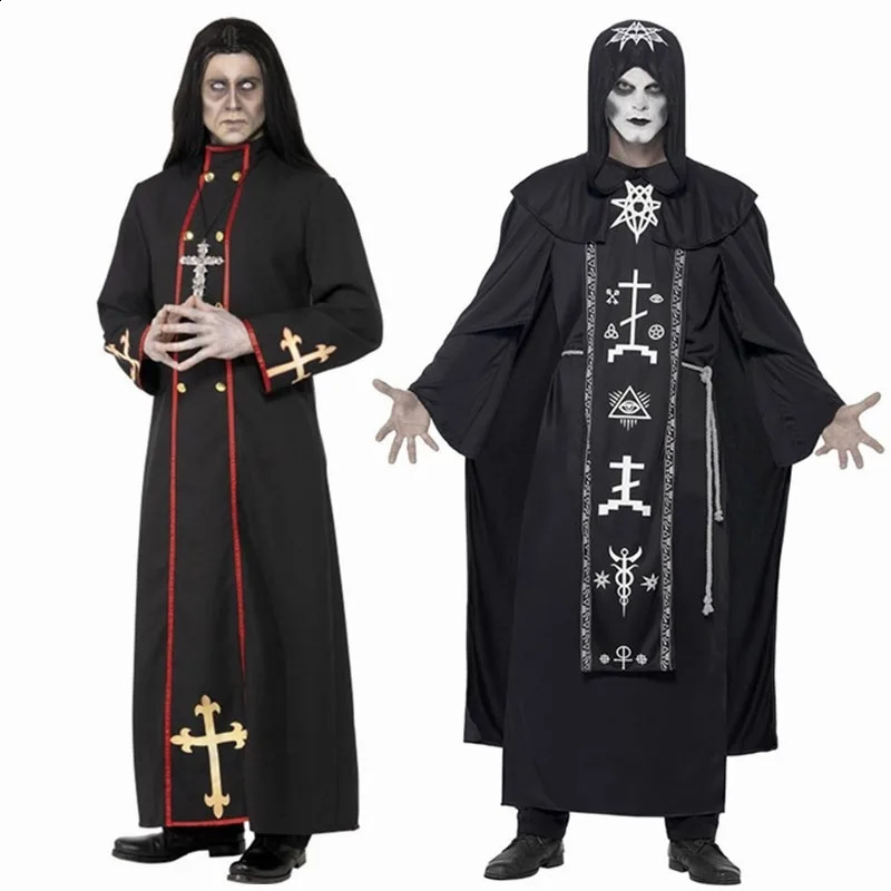 Halloween costume couple wizard black robe cosplay anime love life 240823