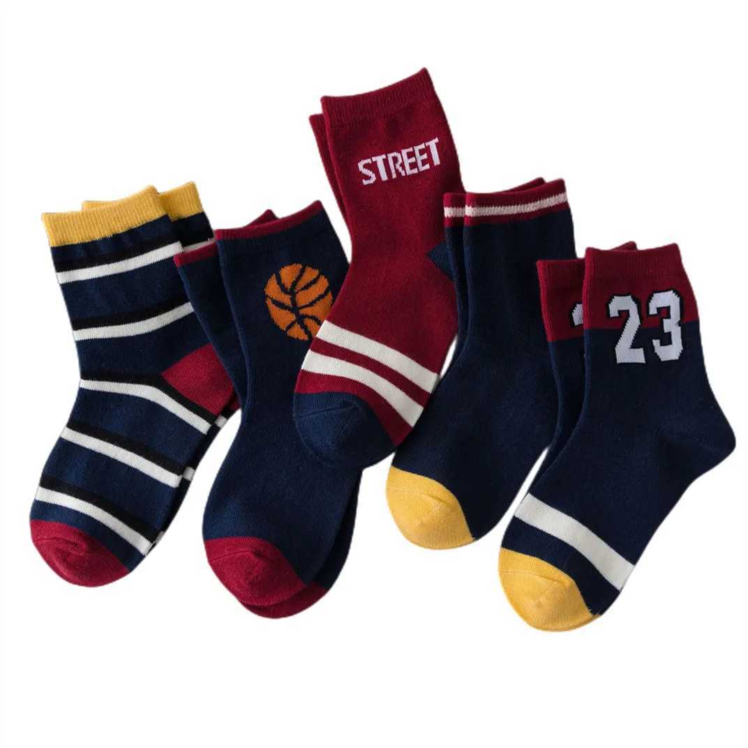 5Pairs Childrens Socks Spring And Autumn Cotton Car Cartoon Boys Socks Kids Sports Socks Boys Girls Quality Breathable Socks CL240824