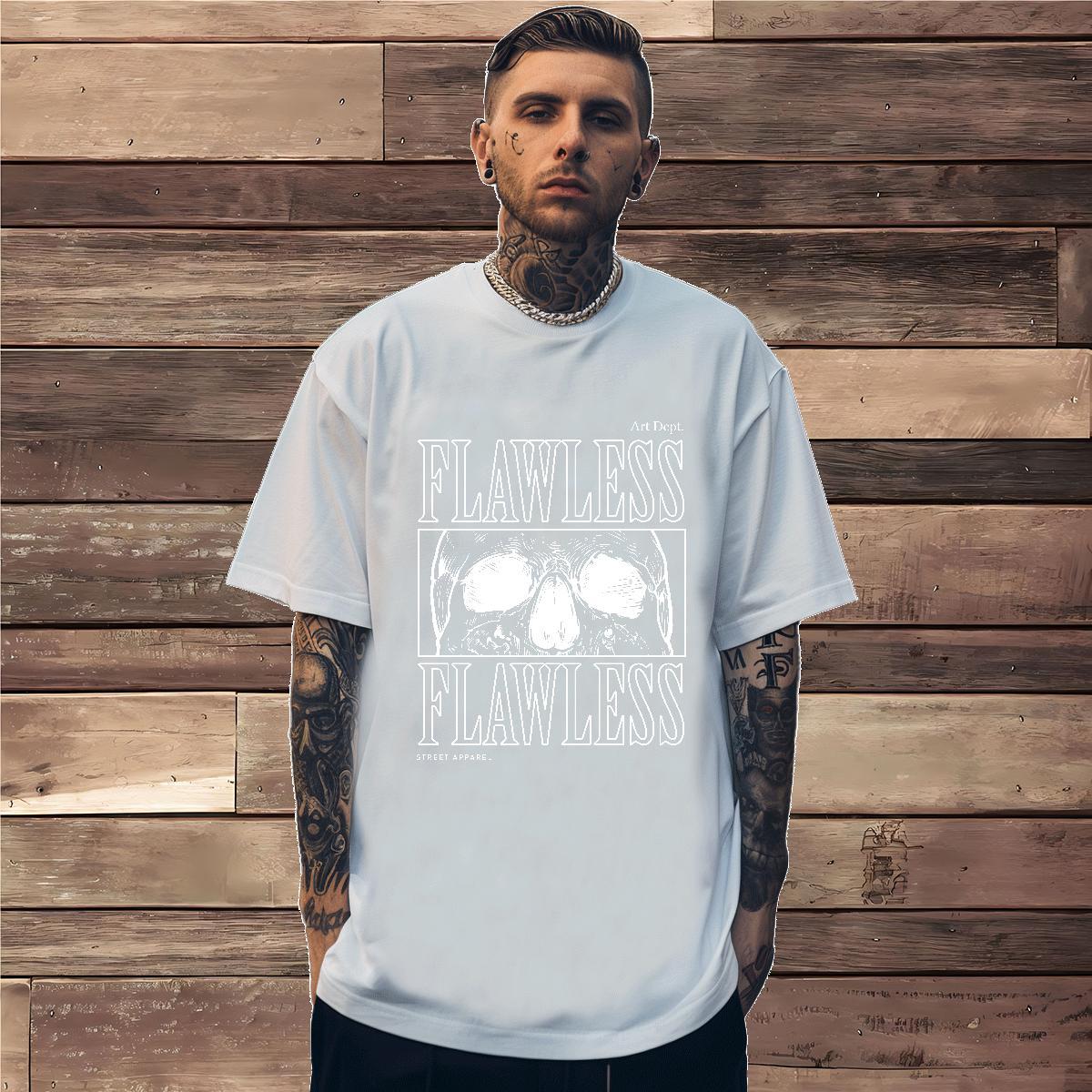 Cool T shirt 230g Pure Cotton skull Anime Printing Street Plus Size Cartoon Breathable Crew Neck Tshirt for Man Woman Fashion Design Tshirts