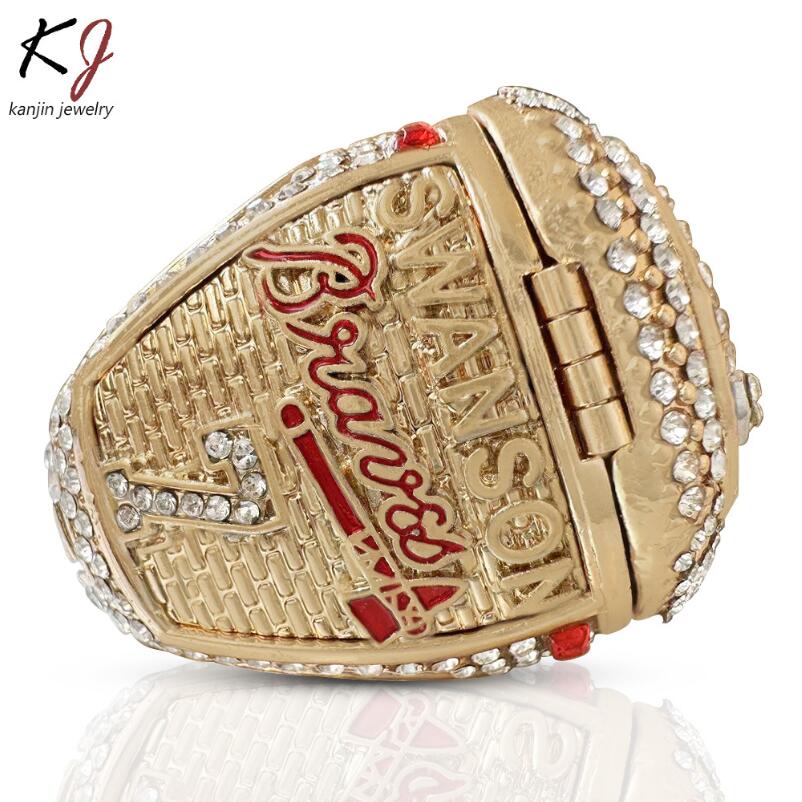 Band Rings Player Name Soler Man Albies World Series Baseball Braves Team Championship Ring With Wooden Display R250425