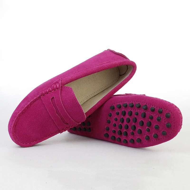 2024 100% Genuine Leather Women Casual Loafers Slip On Women's Flats Moccasins Lady Driving Shoes