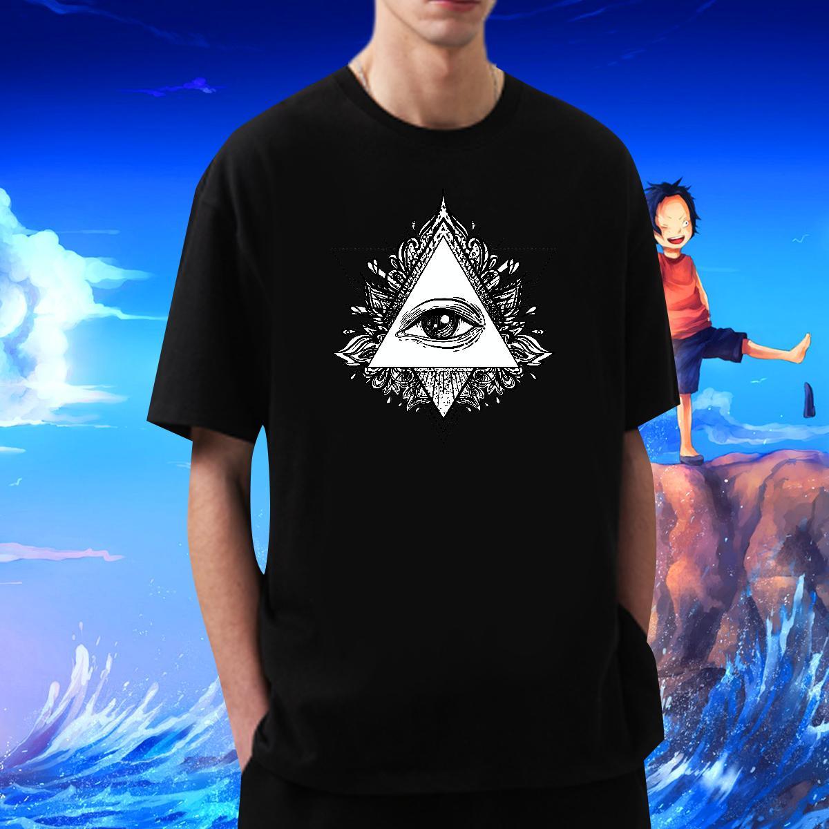 Cool T-Shirts for Men 100% Cotton 230g eye of the devil Daily Outfit Customized Print Breathable Soft Couples T Shirts DIY Customized Tees Shirts