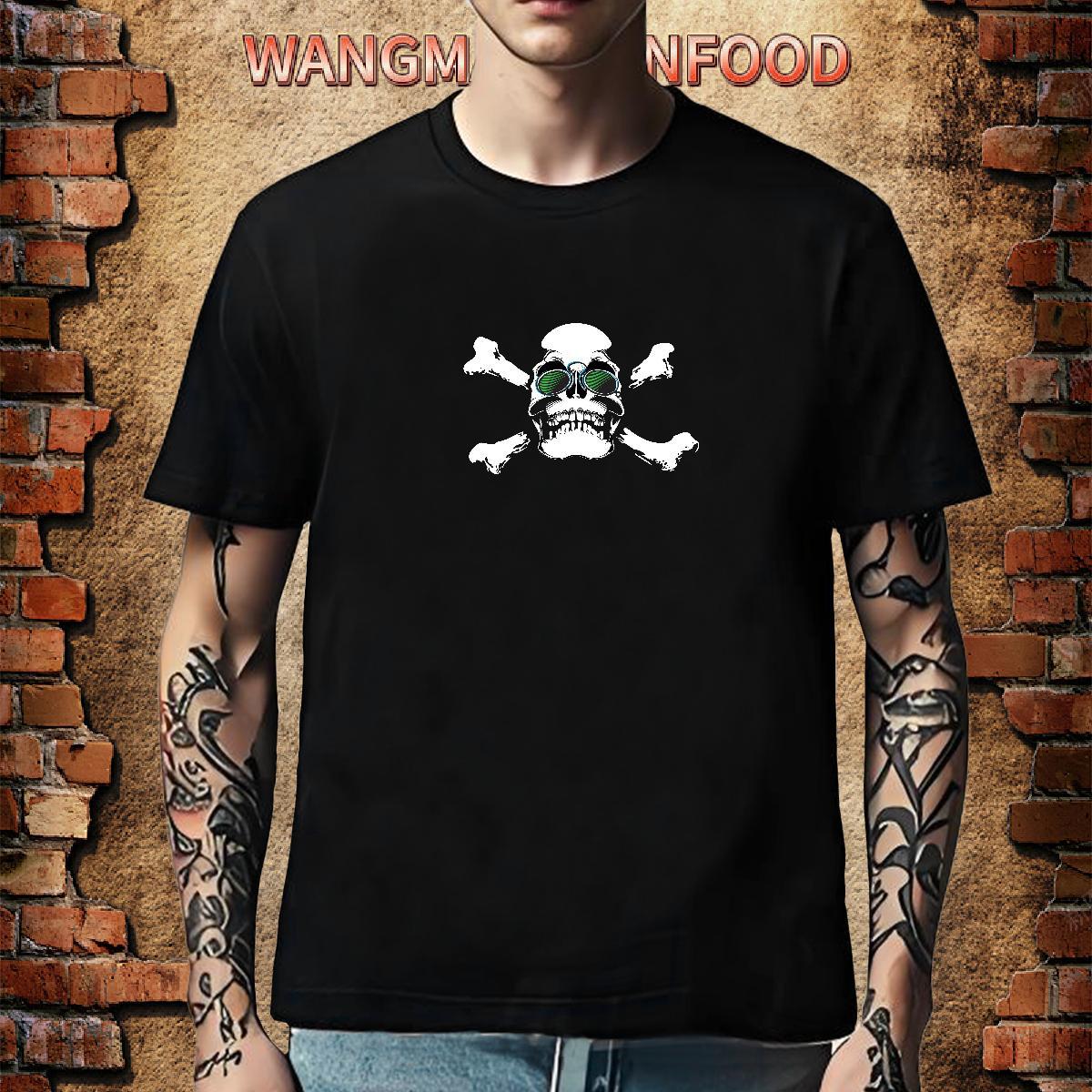Popular T Shirt For Man 230g 100% Cotton skull Daily Wear Customized Crew Neck Tshirt for Man Woman Fashion Designer Tshirts