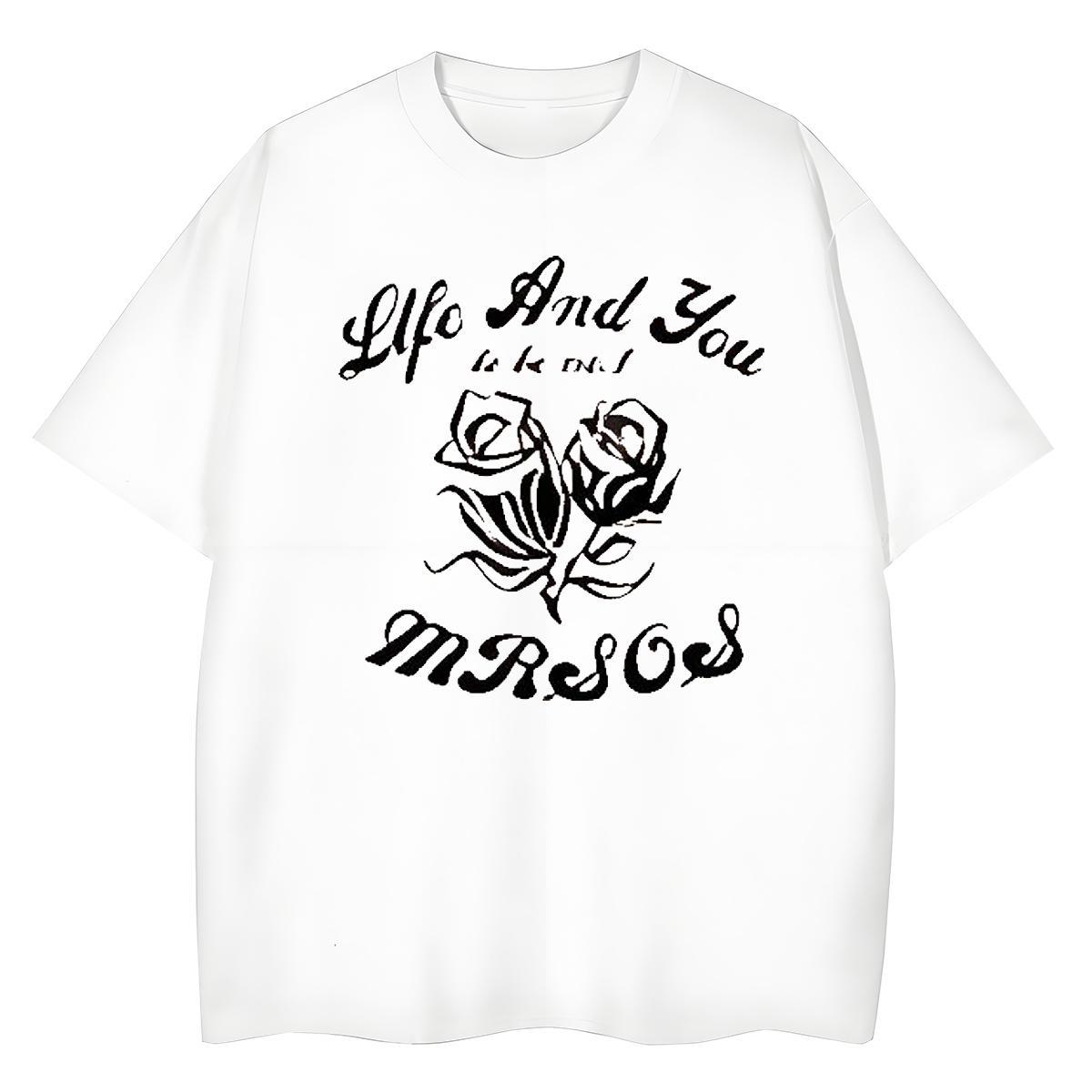 2024 Tshirt for Man Woman flower Street wear Hip Hop 230g 100% Cotton Tees Shirts Breathable Short Sleeve Loose Fit Mens T Shirts Custom Anime