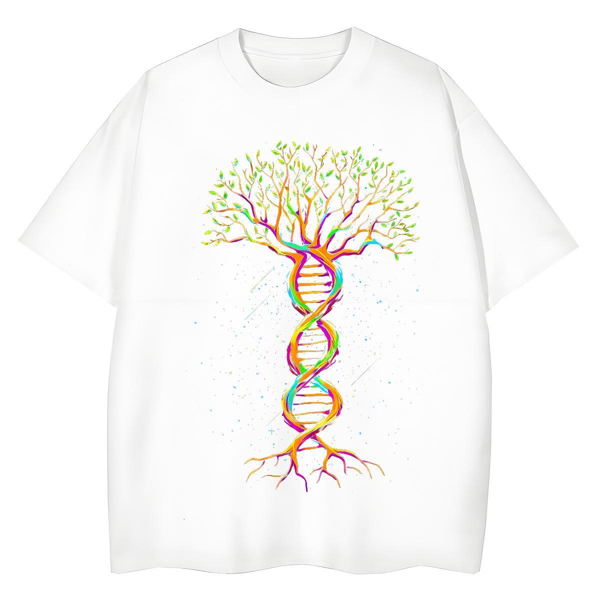 Designer Fashion Men Clothes T-Shirt tree Hip Hop 230g Pure Cotton Tops Tees Breathable Crew Neck Cool Design Mens T Shirts DIY