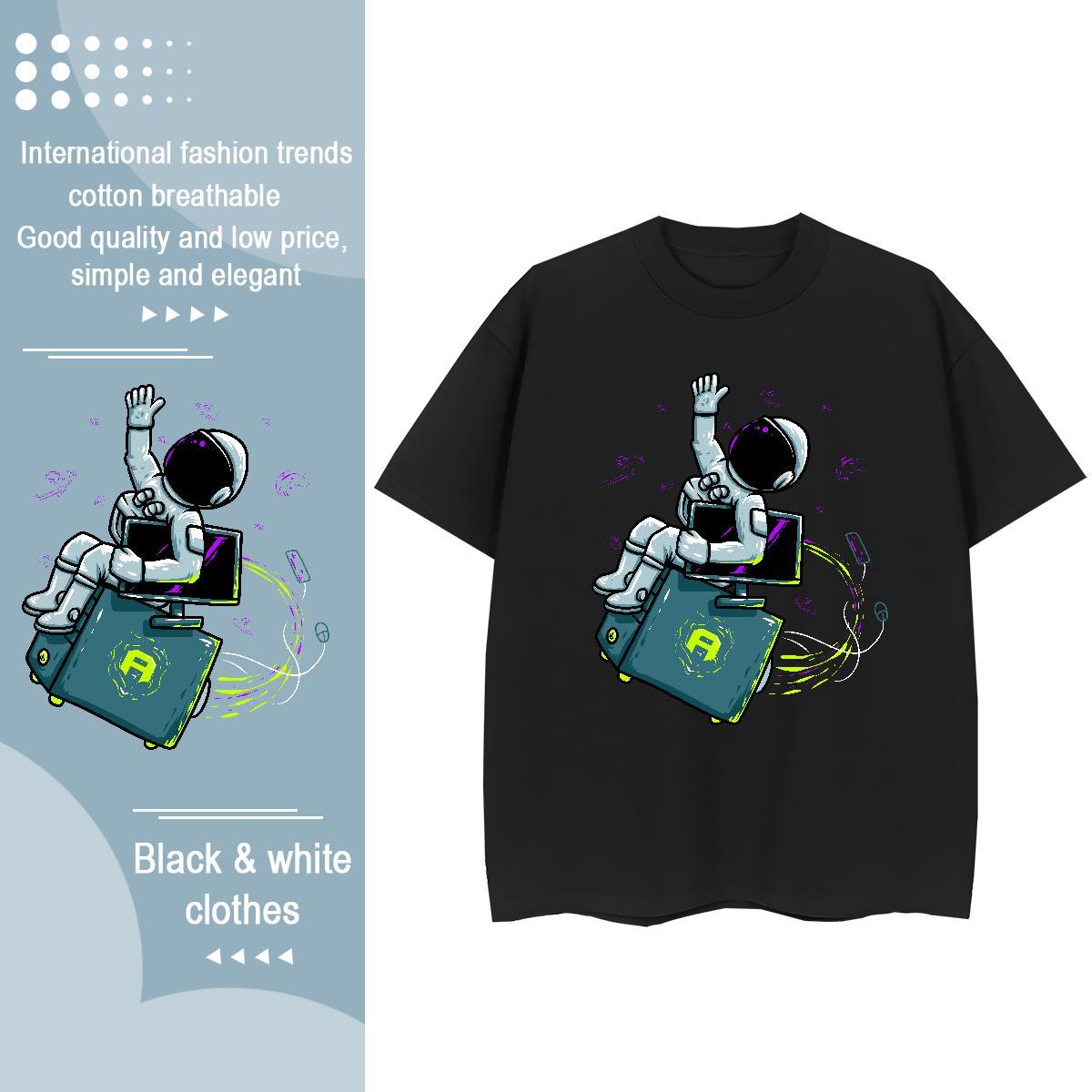 Brand Lady T shirt 230g Cotton universe Street Wear Womens T Shirts Breathable Plus Size Cartoon Tops Shirt