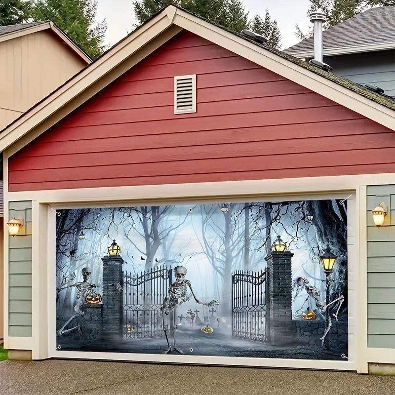 Halloween Horror Garage door banners large outdoor decorations party backgrounds and holiday celebration 240823