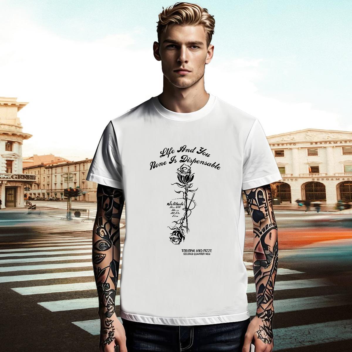 New Arrival Mens Tshirts ROSE Hip Hop Street 230g Pure Cotton Top Tees Short Sleeve Soft Designer T-Shirts Skull